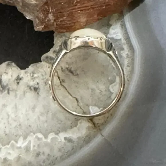 Carolyn Pollack Sterling Oval Mother of Pearl Decorated Shield Ring For Women - Picture 8 of 10